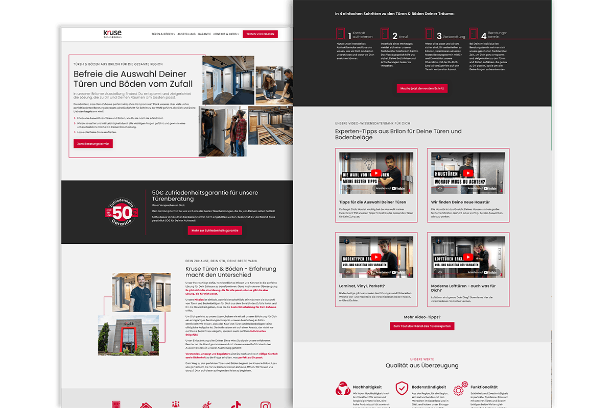 Kruse – weitere Website-Impressionen