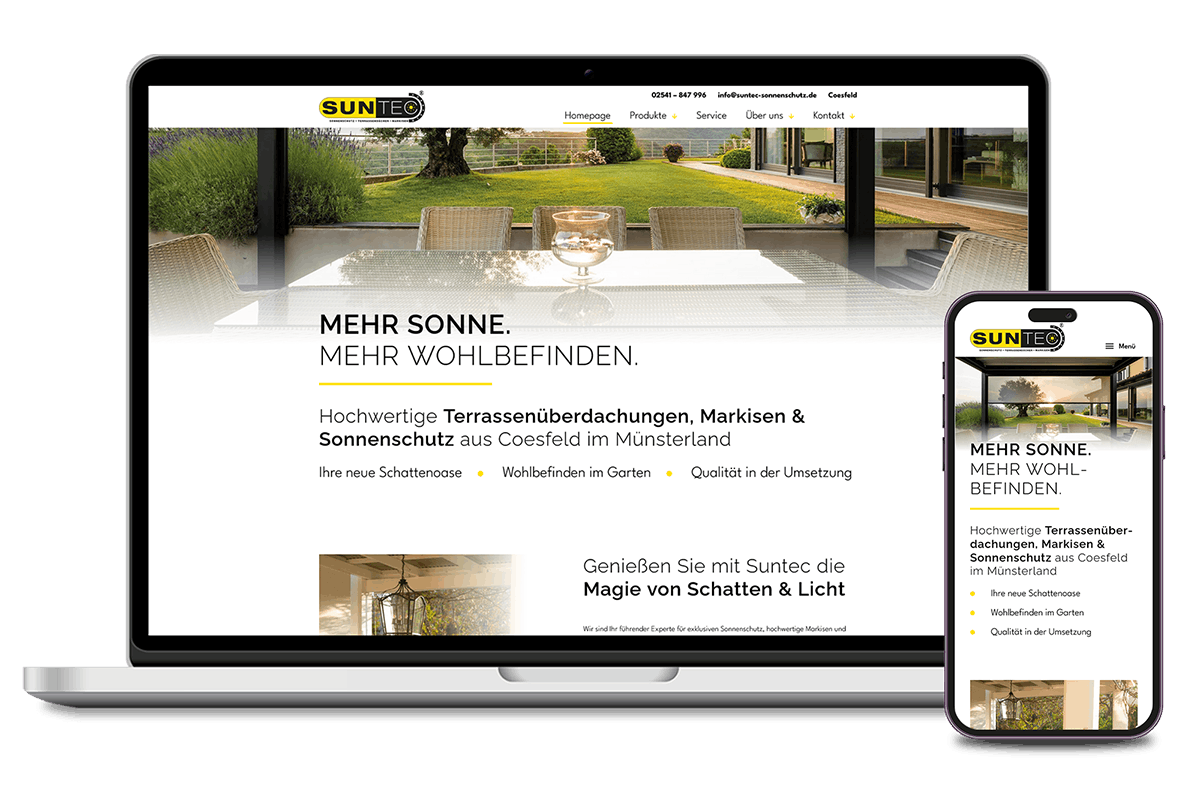 Suntec Sonnenschutz – Website-Hero